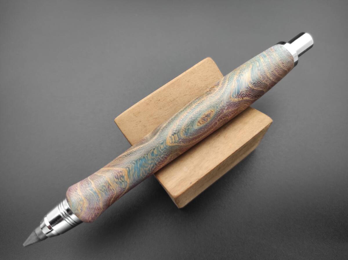 【FongLai Woodworks】5.6mm 芯ホルダー【ロシア白樺の瘤材】Clutch Pencil スタビライズドウッドの画像1