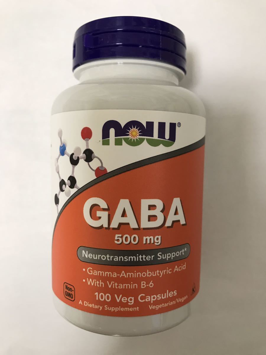 GABA 500mg 100カプセル （nowfoods ナウフーズ サプリメント ギャバ gaba ガバ セロトニン メラトニン）NOW FOODS_画像1