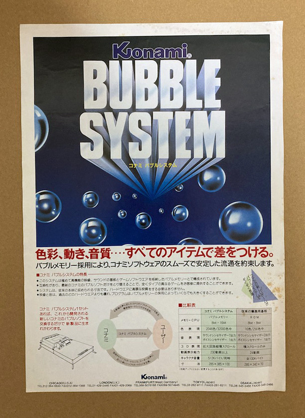 チラシ コナミ グラディウス バブルシステム KONAMI GRADIUS BUBBLE SYSTEM パンフレット フライヤーの画像1