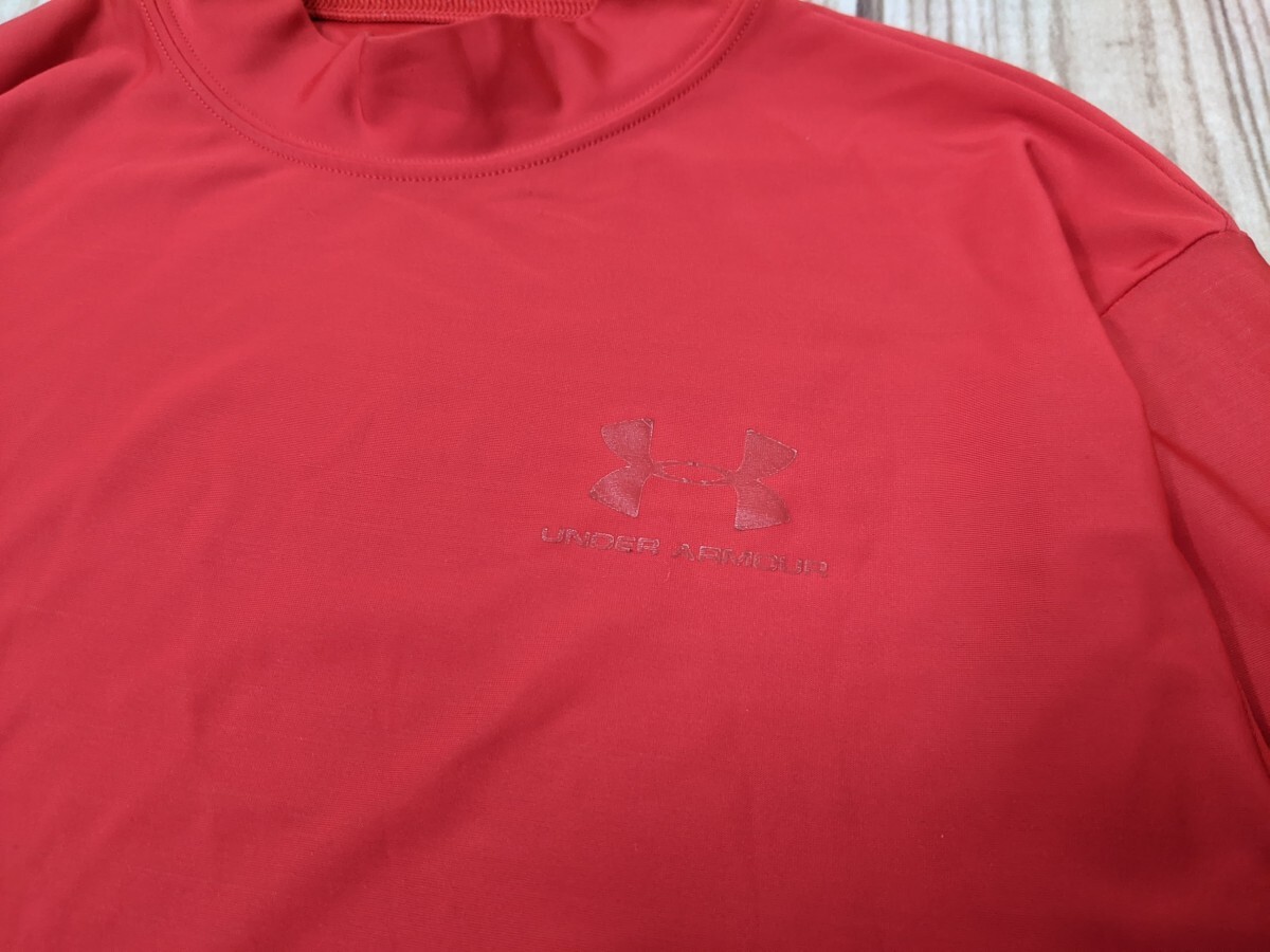 14．アンダーアーマー UA 速乾 長袖インナーシャツ インナーウェア トレーニングウェア アンダーウェア メンズSM赤 x701_画像3