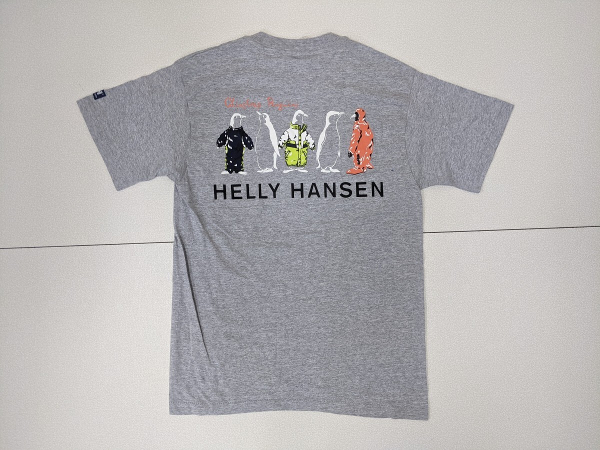 6．状態良好 USA製 ヘリーハンセン HELLY HANSEN Chinstrap Penguins デザイン ヴィンテージ 半袖Tシャツ 南極探検 メンズM グレー黒 x101の画像1