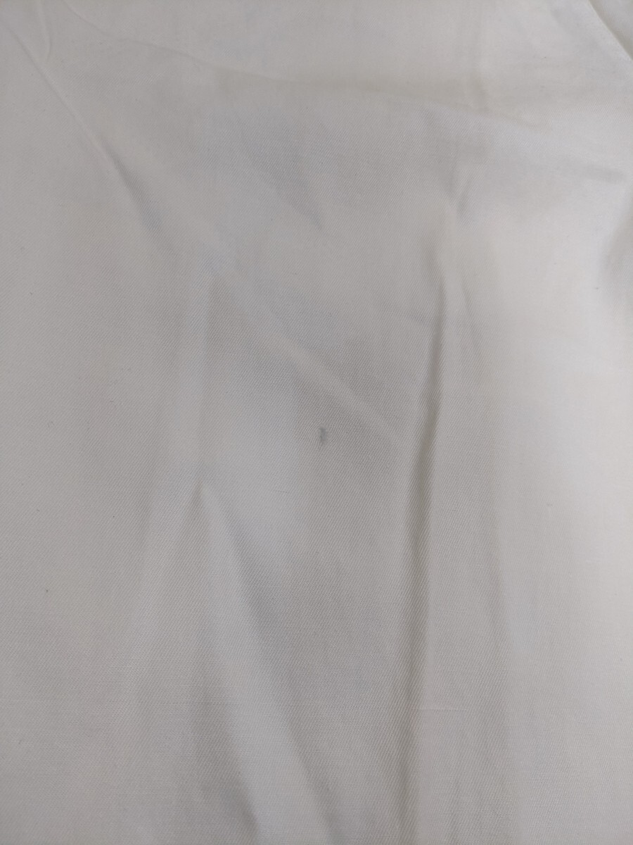 17．日本製 シナコバ SINACOVA 裏地ドット柄 タック ホワイト コットン パンツ サイズ76 白y701の画像4