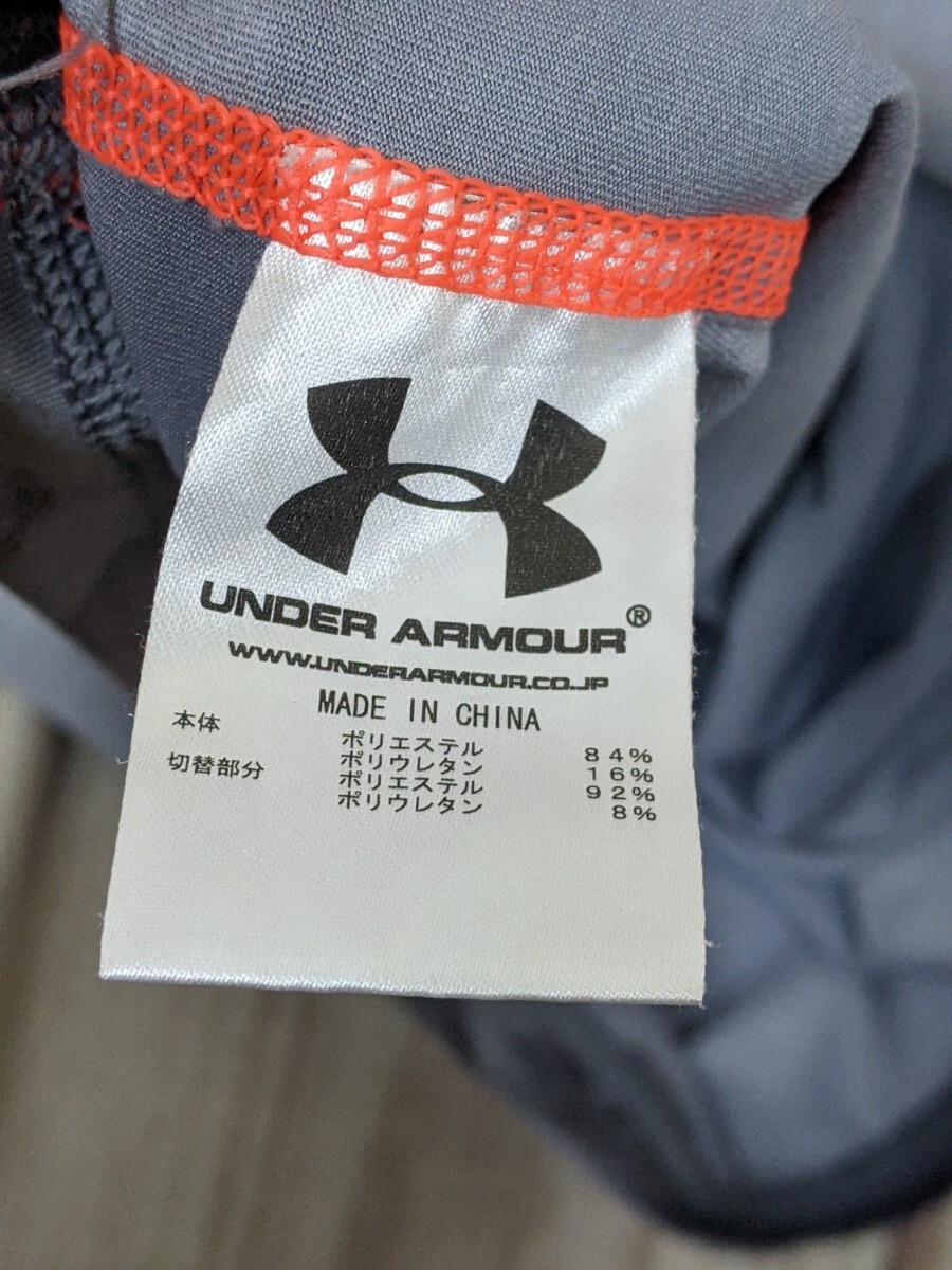 13．アンダーアーマー 速乾 総柄 アンダーウェア UA インナーシャツ トレーニングウェア メンズML相当 グレーオレンジ x806の画像5