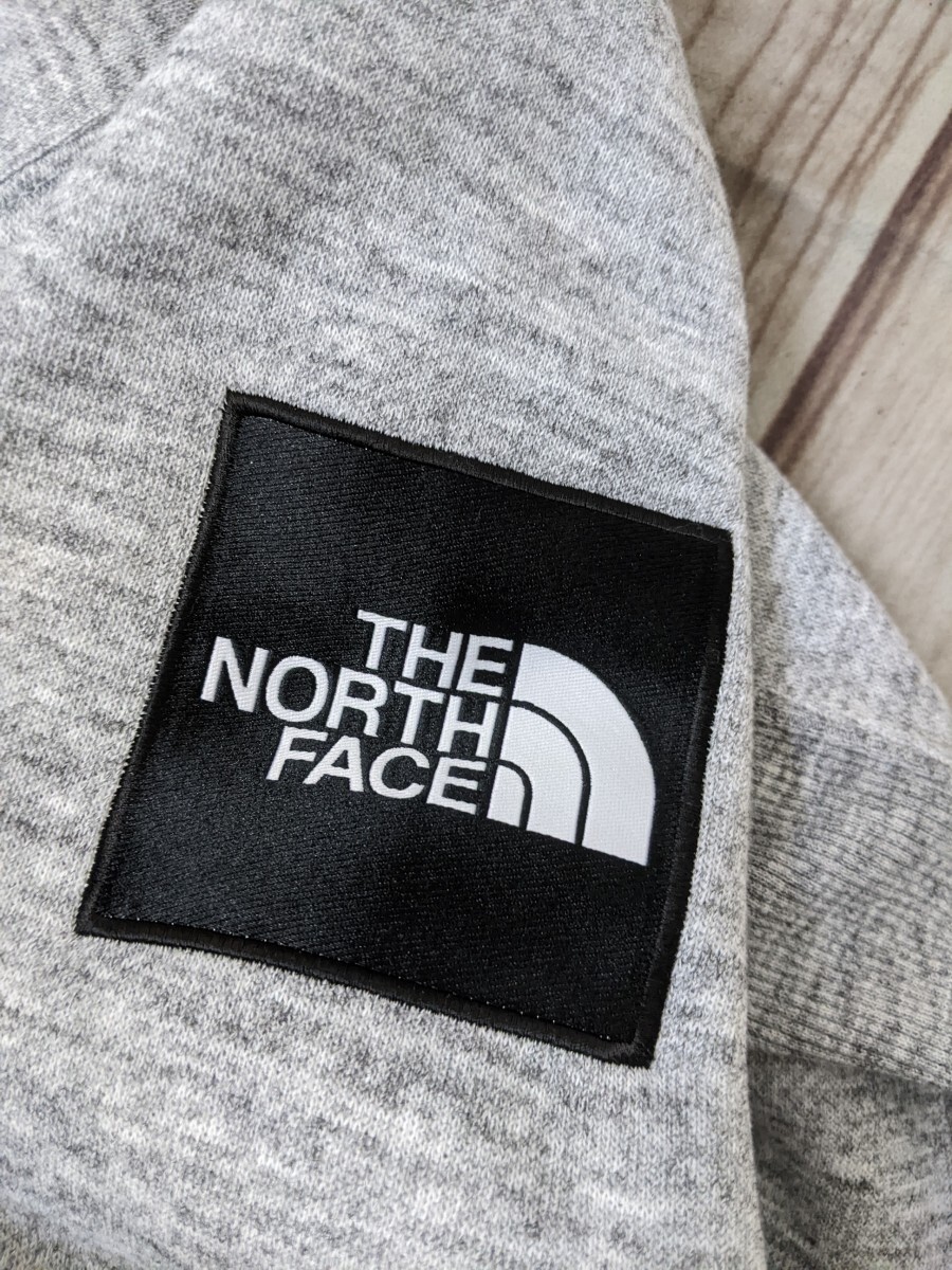 13．THE NORTH FACE ノースフェイス スクエアロゴフルジップ Square Logo スウェットパーカー ミックスグレー NT62132 メンズXXL y804_画像5