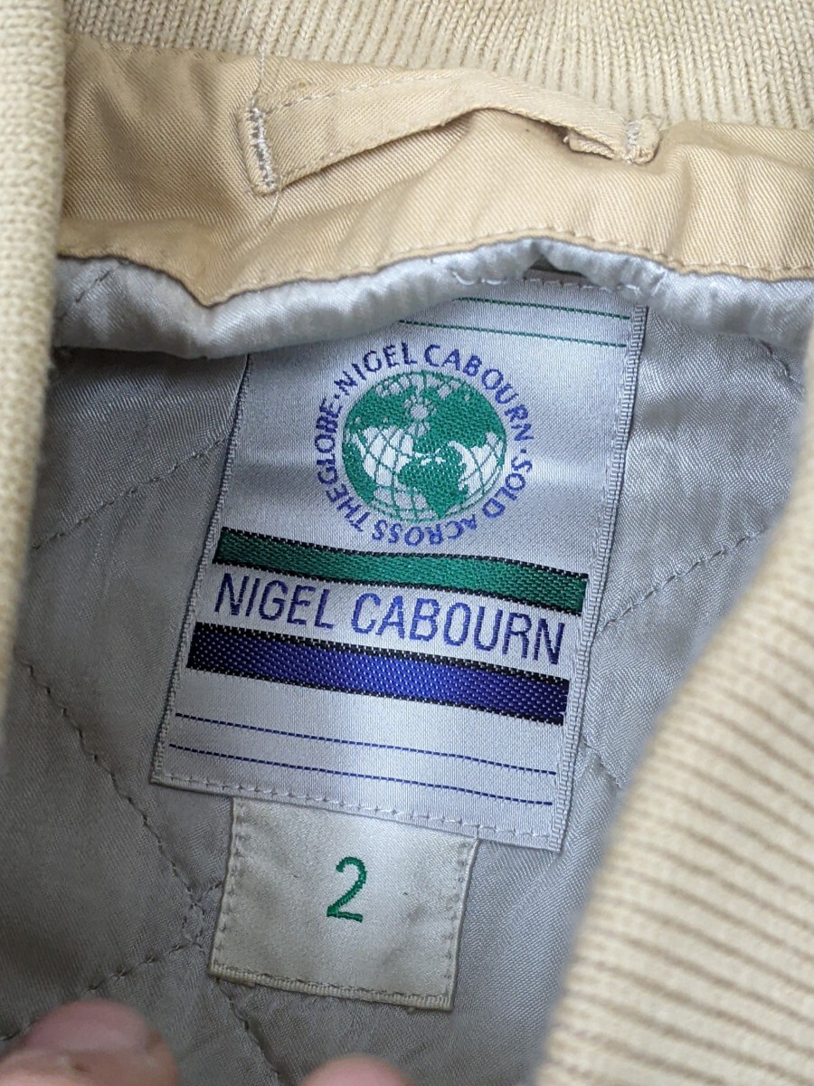 1．NIGEL CABOURN 裏キルティング ボックスシルエット コットン ボンバー フライト ジャケット ブルゾン メンズ 2 ベージュy804の画像7