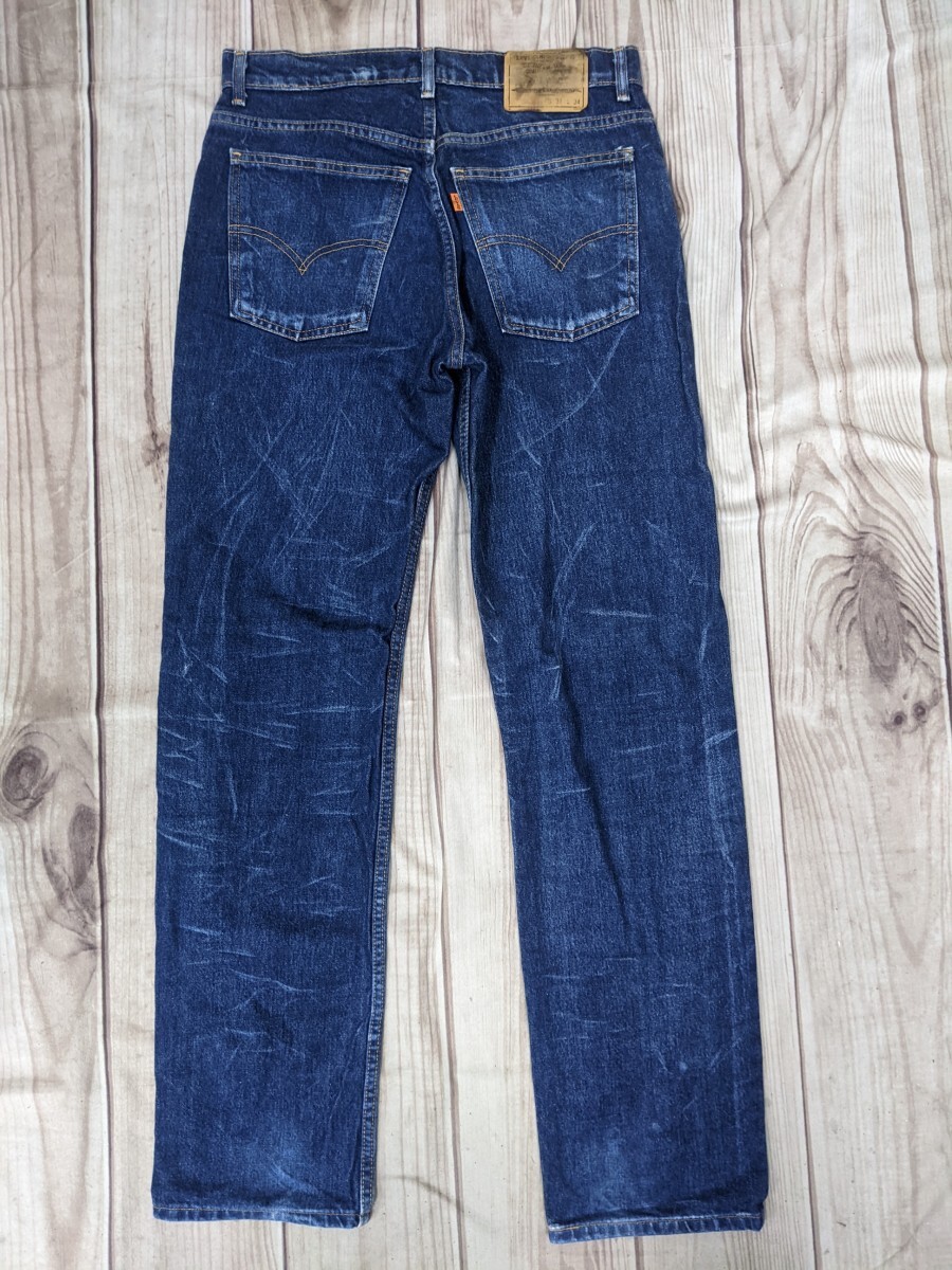 11．鬼ヒゲ ハチノス リーバイス 90s LEVI'S 607 オレンジタグ グランジ ヴィンテージ デニム パンツ ジーンズ W34L34 ネイビー y806_画像3