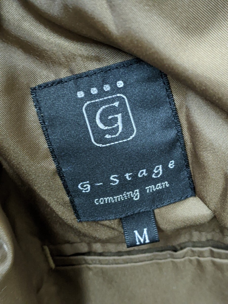 17．g-stage ジーステージ 羊革 シープスキン レザー テーラード ジャケット 本革 皮 メンズM 黒 y809の画像3