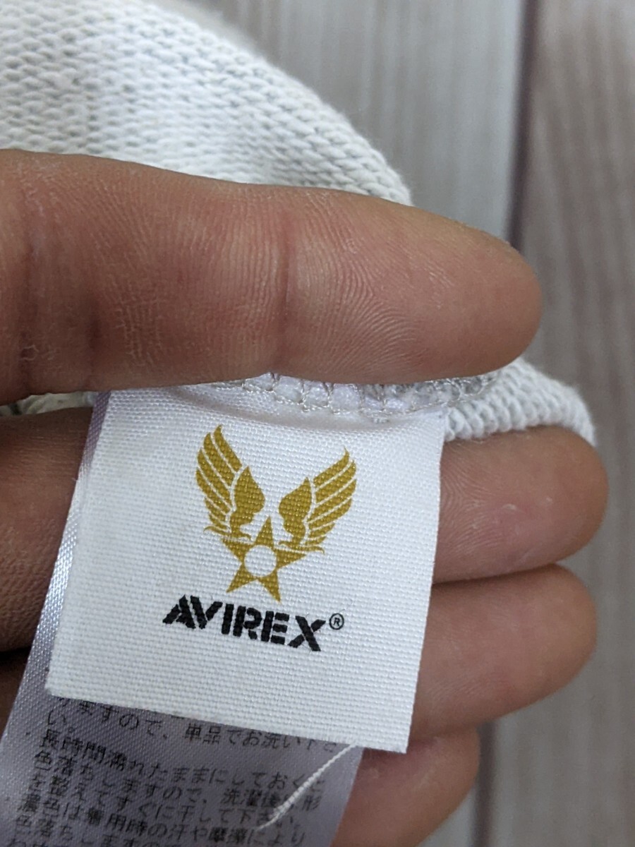 13．USA製 アビレックス 米国製 AVIREX フロントロゴ 半袖 スウェット シャツ トレーナー ミリタリー メンズXL グレーx904の画像3