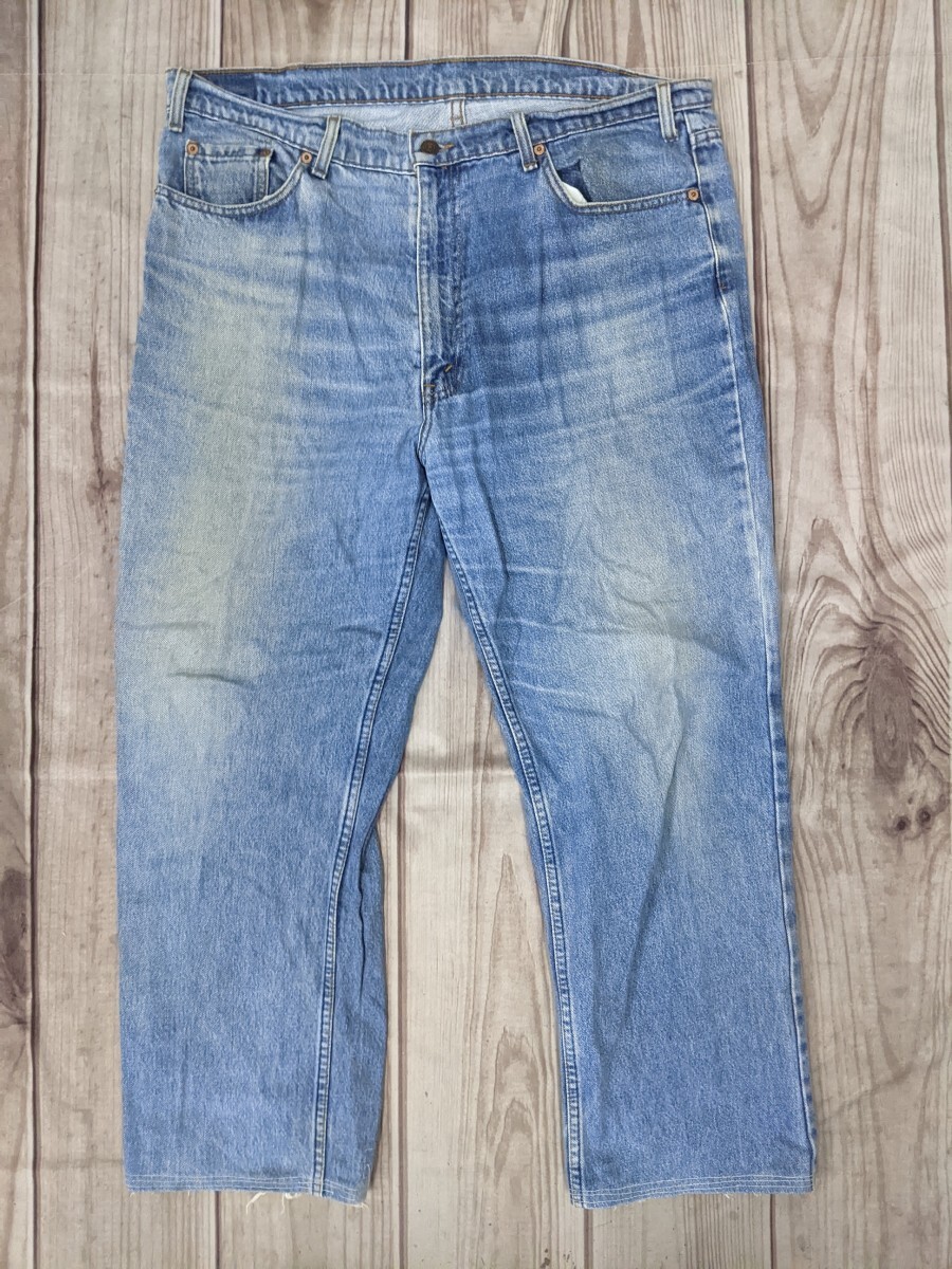 11..hige very thick 95 year made Levi's 90s LEVI\'S 515 cut off Denim jeans American Casual pants W40L34 bright navy series y908