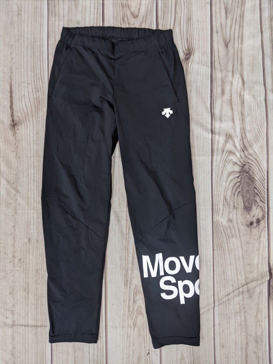 17．デサント DESCENTE MOVE SPORTS DMMOJG11 タフクロス ロングパンツ 複合繊維 トレーニングパンツ メンズＭ黒白 x907の画像1