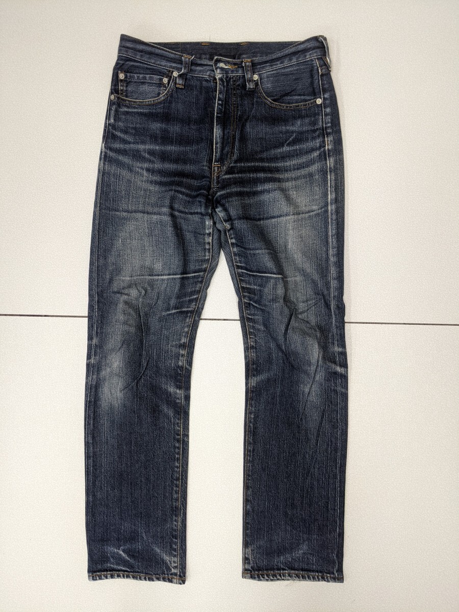 15．鬼ヒゲ 鬼ハチノスmont-bell モンベル STYLE2105236 ストレッチ ヴィンテージライク デニムジーンズ12oz メンズS　ネイビー x102_画像1