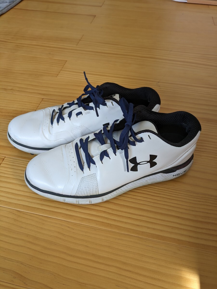 UNDER ARMOUR アンダーアーマー スパイクレス ゴルフシューズ 25.5cm 白 中古 美品_画像3