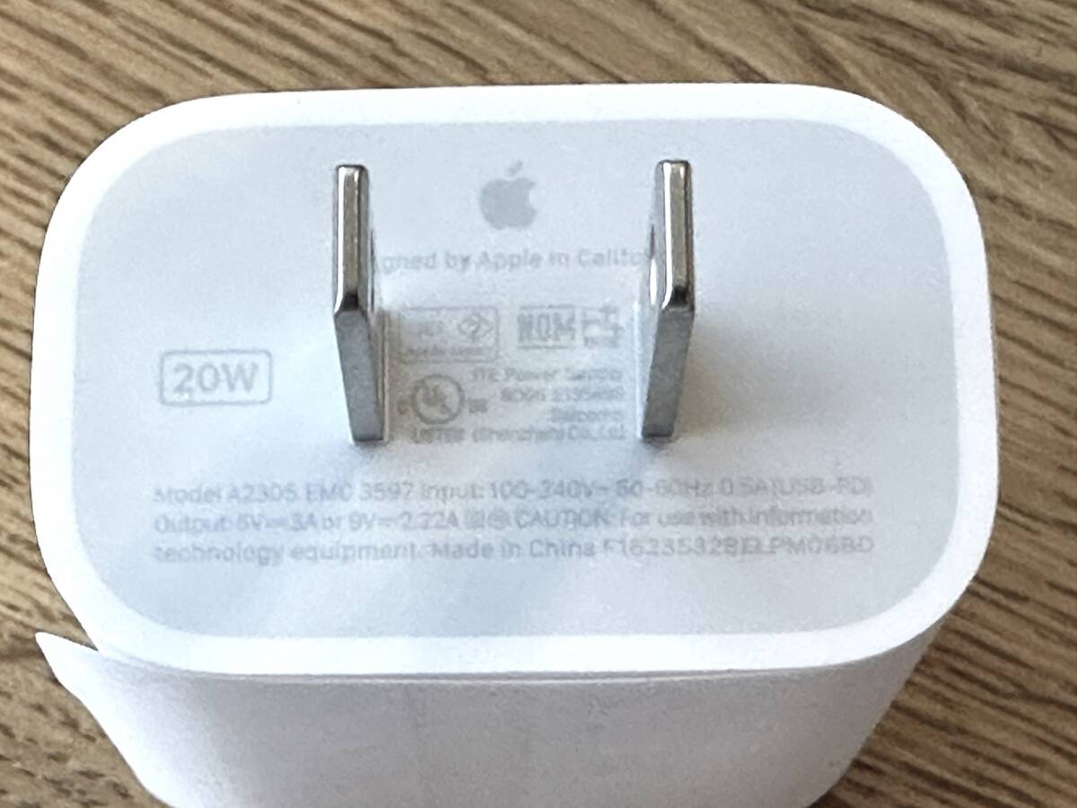 【未使用品】Apple純正 20W電源アダプター USB-C 充電器 A2305 の画像2