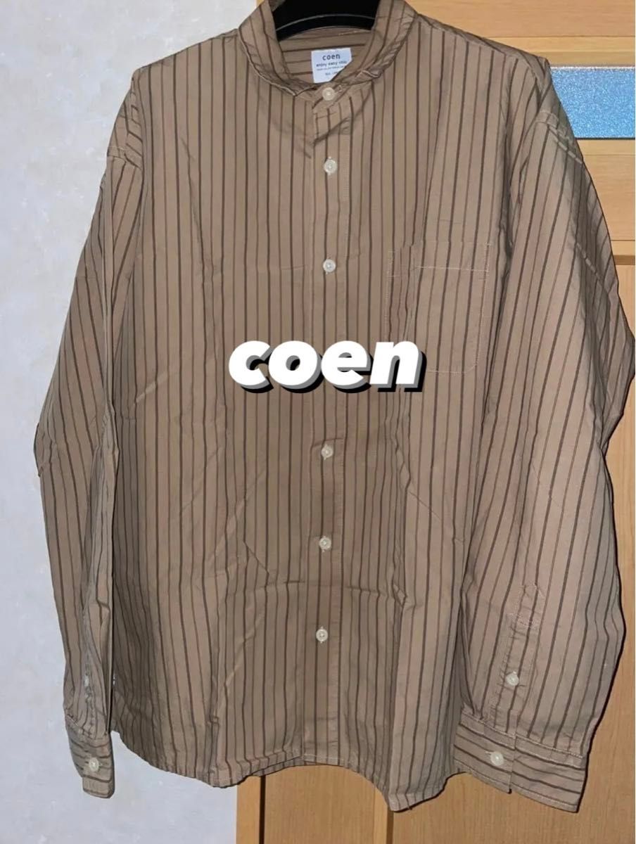 【即買いOK】coen 長袖シャツ(ストライプ) Lサイズ