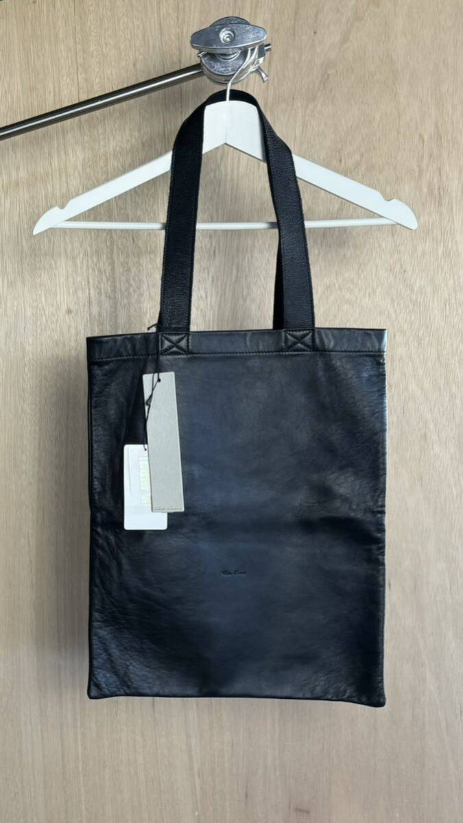 Rick Owens リックオウエンス　レザートート　バッグ　signature tote bag ブラック　黒　【新品】_画像1