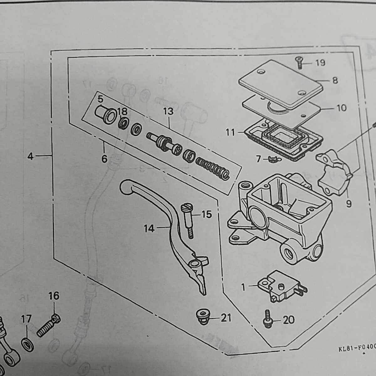 GB250 MC10 MC10-101〜140 フロントブレーキ マスターシリンダーセット 純正未使用品の画像2