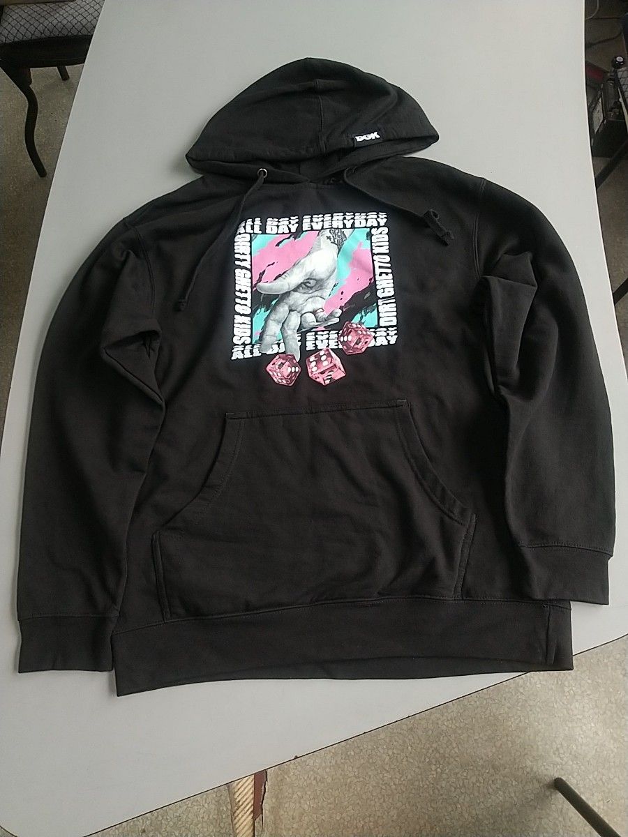 ★美品★DGK プルオーバー パーカー ブラック Mサイズ★ディージーケー ROLLIN' HOODED FLEECE スケーター