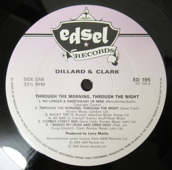 ROCK LP/'86 UK/美盤/Dillard & Clark - Through The Morning Through The Night/Ｂ-12145_画像3