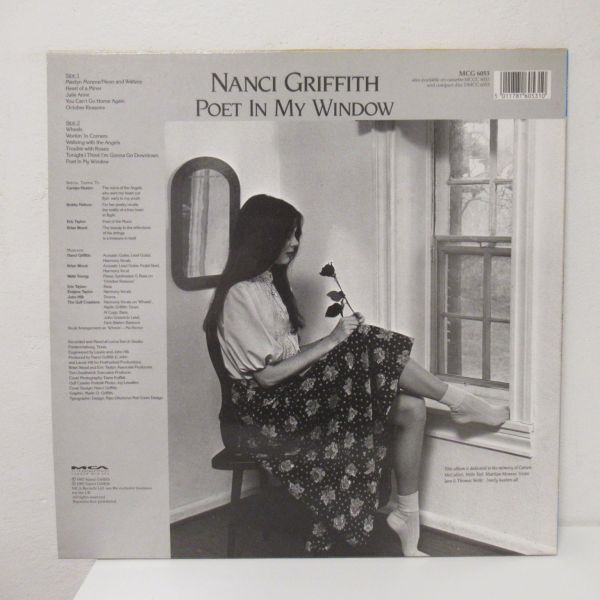 FOLK LP/UK/インナースリーブ付き美盤/Nanci Griffith - Poet In My Window/Ｂ-12081の画像2