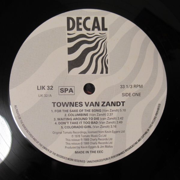 FOLK LP/UK/美盤/Townes Van Zandt - Townes Van Zandt/Ｂ-12062の画像3