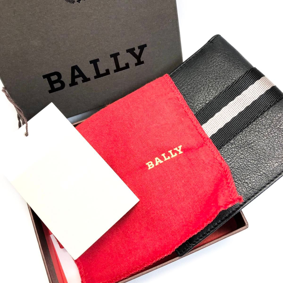 【極美品　箱付】　BALLY  二つ折り　財布　札入れ レザー
