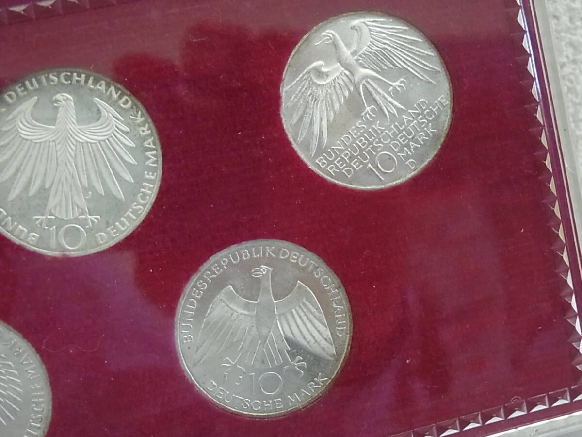 160427K12-0430K■ミュンヘンオリンピック■記念銀貨 10マルク 5点セット ケース付き／コイン_画像5