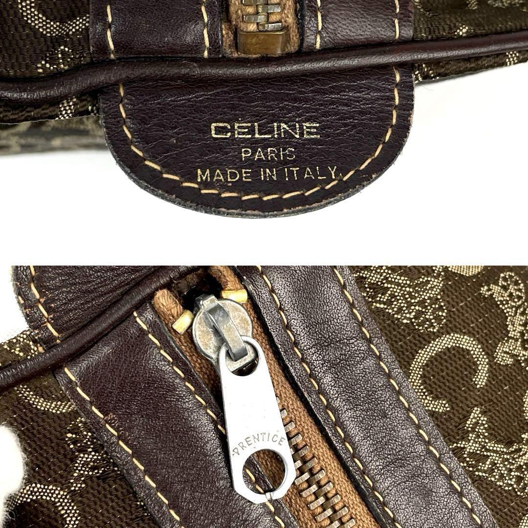 【美品】CELINE セリーヌ ボストンバッグ ハンドバッグ 旅行鞄 トラベル 馬車金具 Cサルキー ロゴ金具 男女兼用 A4収納 キャンバス レザー_画像8