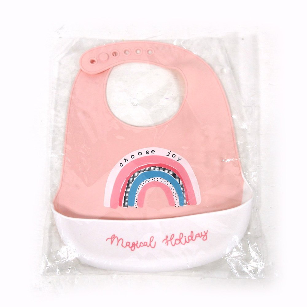 ^v for baby silicon made baby's bib * unused goods 3 point set * pink series * girl oriented * beautiful goods *