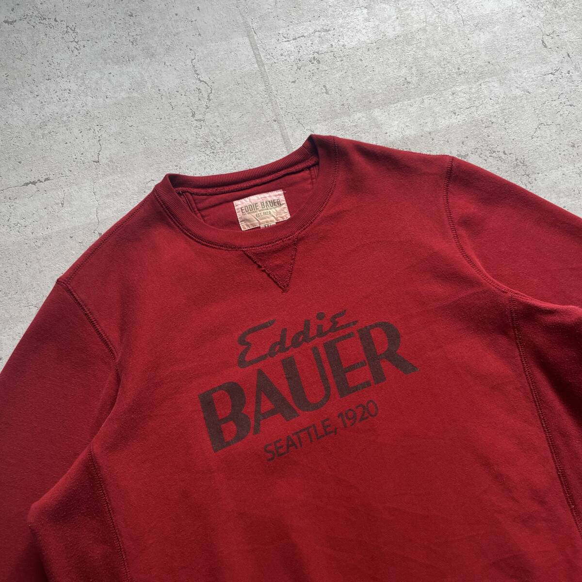 vintage ヴィンテージ 90's カレッジロゴ BAUER クルーネック スウェット トレーナー レッド XXLの画像3