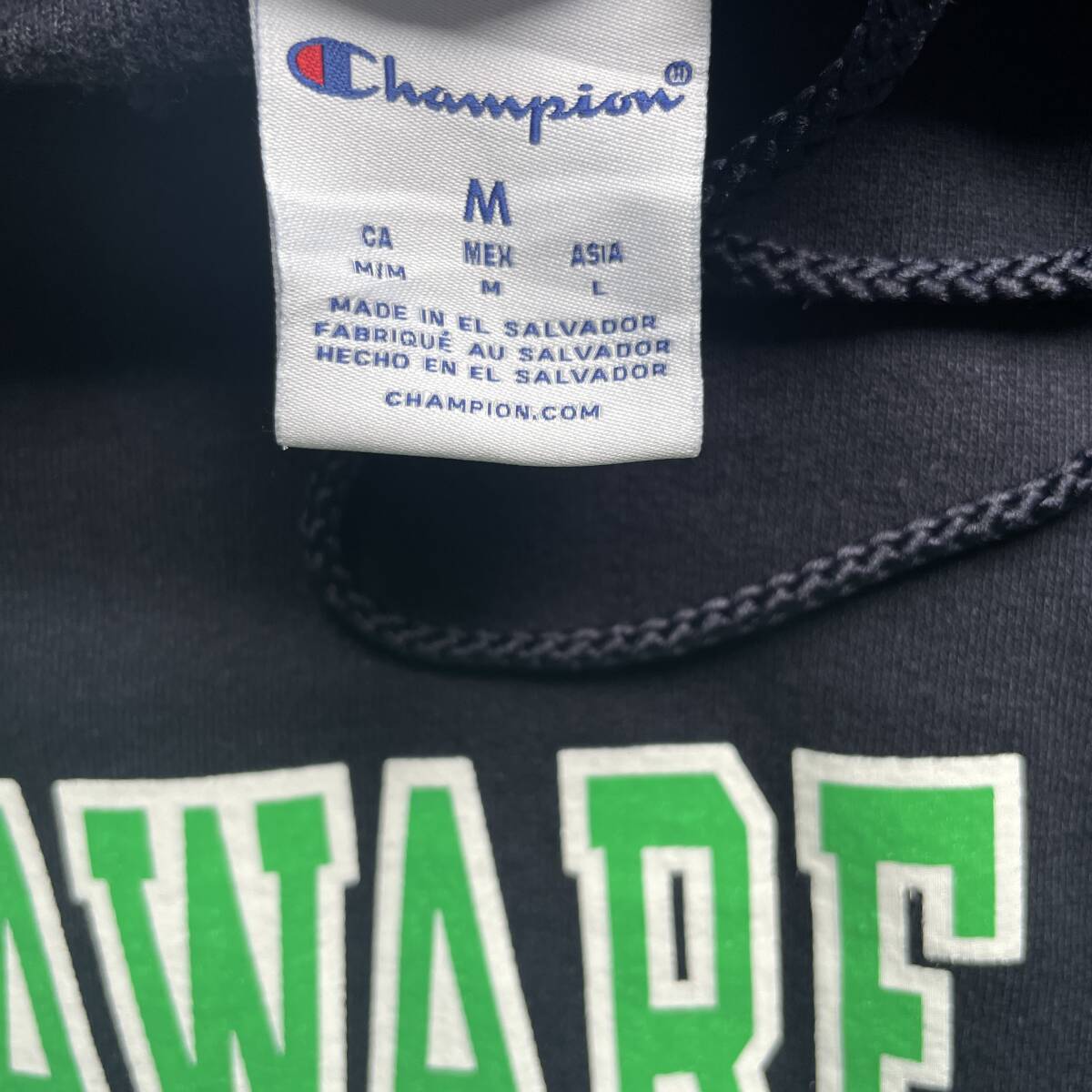 champion チャンピオン カレッジロゴ DELAWARE TECH プルオーバー パーカー ネイビー Mの画像7