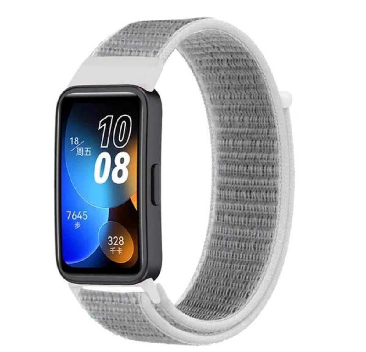 HUAWEI Band 9 8 ホワイト ベルト バンド ナイロン ループ ストラップ スポーツバンド ナイロンベルト 交換ベルト