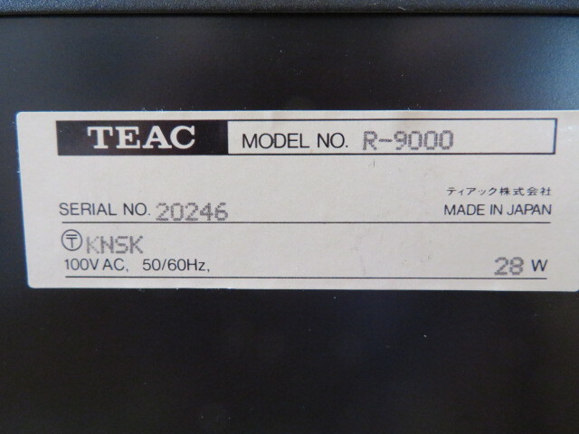 ティアック R-9000 オートリバース録再カセットデッキ ドルビーB/C NR HX PRO ジャンクの画像5