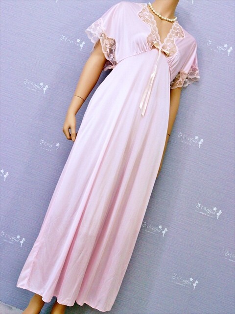 TJ1-16A*// as good as new! lustre feeling equipped! bust 90.. L size! elegant race! pink Night wear * most low price . postage .. packet if 210 jpy!
