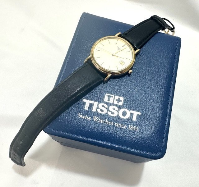 【中古品】(※ジャンク品)ティソ TISSOT 腕時計 クオーツ 18K×カーフ【送料別】FW0479の画像2