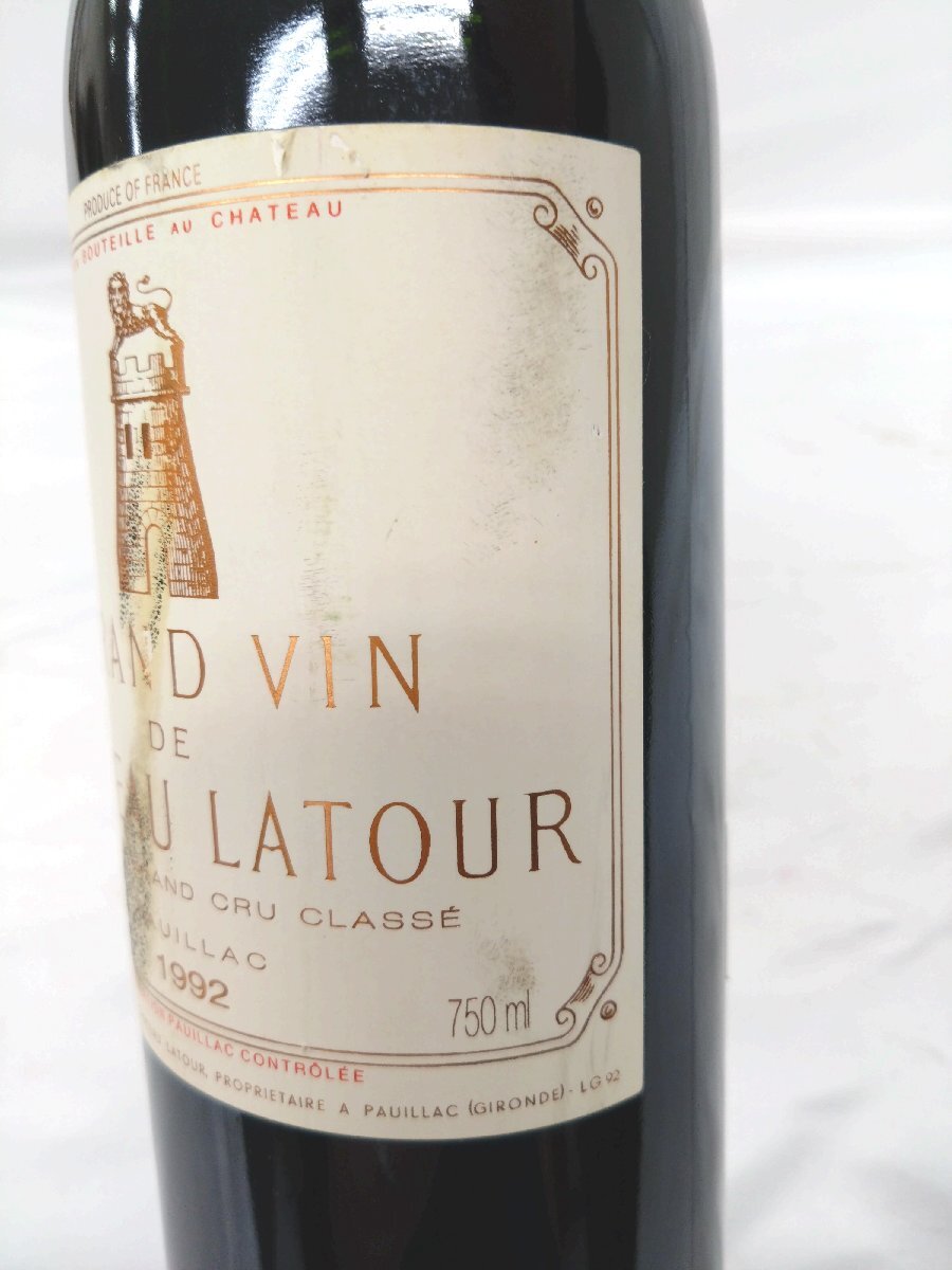 （未開栓）シャトーラトゥール 1992 ワイン CHATEAU LATOUR 750ml 12.5%【送料別途】 KA1161の画像5