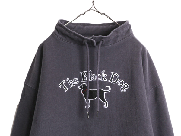 00s The Black Dog ドッグ 刺繍 ハイネック スウェット メンズ レディース XXL / オールド ヘビーウェイト 犬 裏起毛 厚手 大きいサイズ 紺_画像2