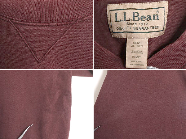 エルエルビーン ロゴ 刺繍 スウェット メンズ XL / LLBEAN アウトドア LLビーン ヘビーウェイト スエット トレーナー クルーネック 裏起毛の画像5