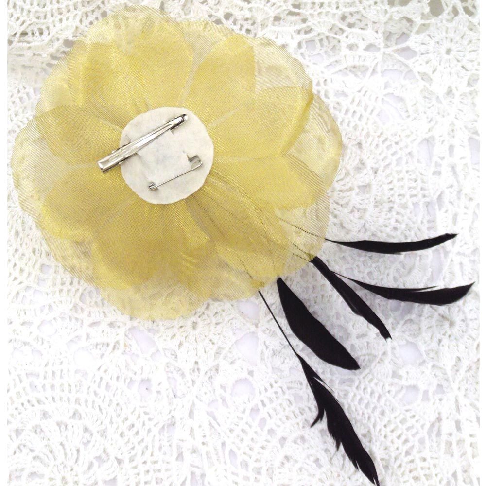  corsage largish auger nji- gloss .. gorgeous yellow beige 7j-2 formal wedding stylish 