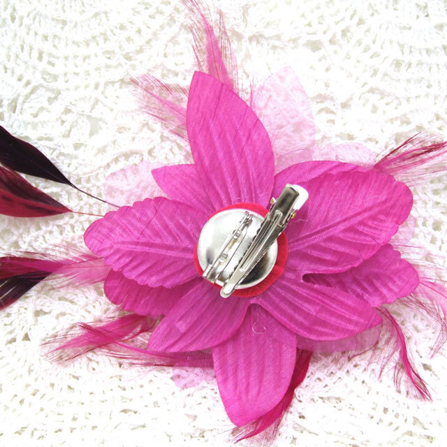  corsage largish gloss .. gorgeous gorgeous feather decoration pink purple 7b-4 formal lady's wedding stylish 