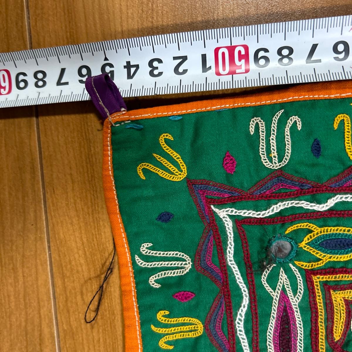 ⑥インド刺繍のれんハンドメイド雑貨アジアンデザインカーテン80cm