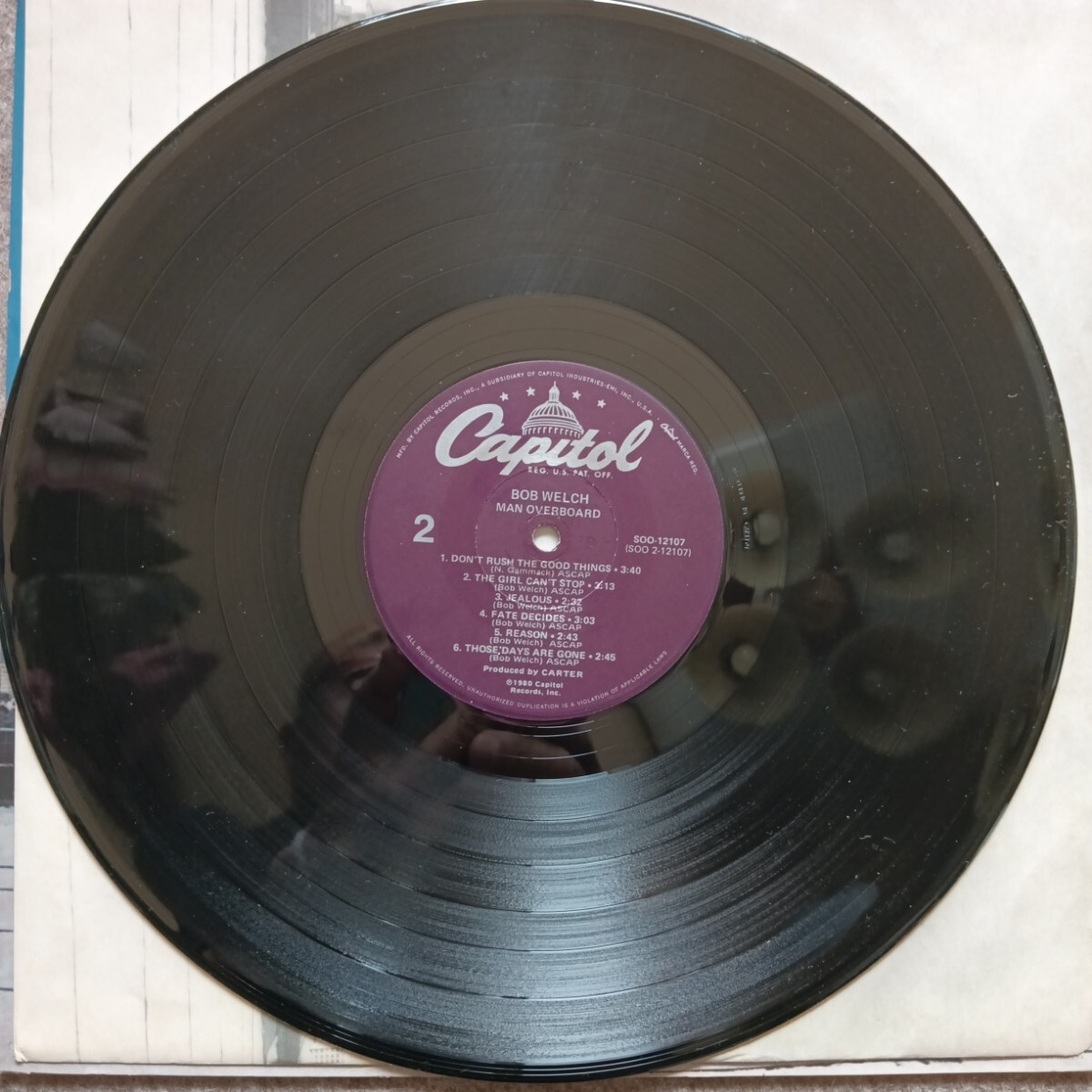 LPレコード　ボブ・ウェルチ/Bob Welch/マン・オーバーボード　輸入盤未使用に近い美品　US盤_画像5