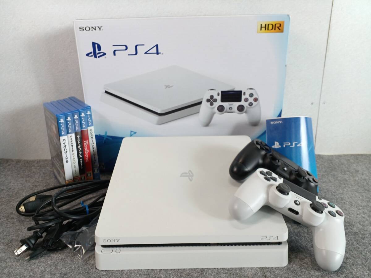 13157-02★SONY/ソニー PS4 PlayStation4 CUH-2200A 本体+コントローラー+ソフトセット ホワイト★の画像1