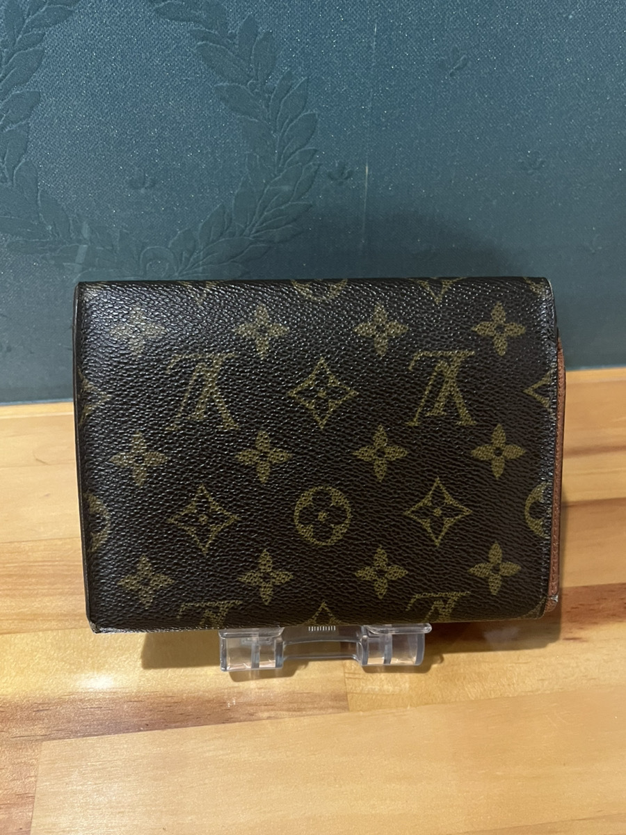 13055-02★ルイヴィトン/LOUIS VUITTON モノグラム 三つ折り財布 小銭入れ 札入れ ブラウン系★_画像3