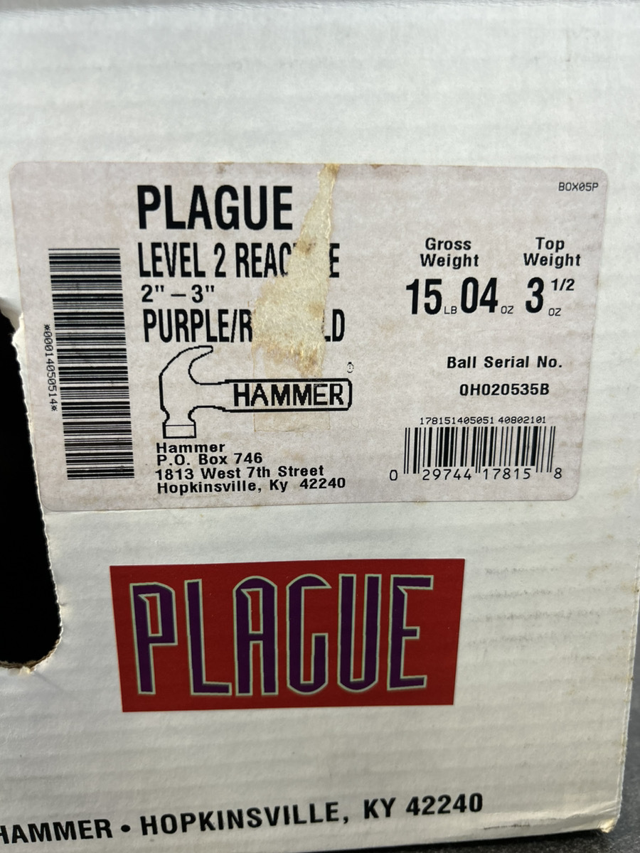 13293-05★【未加工品】HAMMER/ハンマー PLAGUE LEVEL2ボーリング 玉 球 15 ボウリング★の画像7