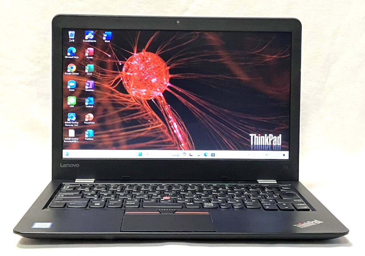 美品 薄型 機動性高い 13.3型 Lenovo ThinkPad 13【Corei5 7世代+大容量SSD512GB+メモリ8GB】★Win11Pro+Office2021★Webカメラ USB-C WiFi_画像10