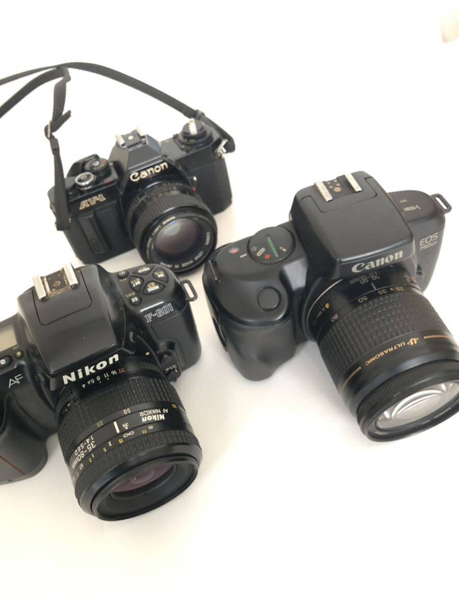 Canon Nikon キャノン ニコン カメラ 3台 まとめ F-601 AV-1 EOS750QD 動作未確認の画像10