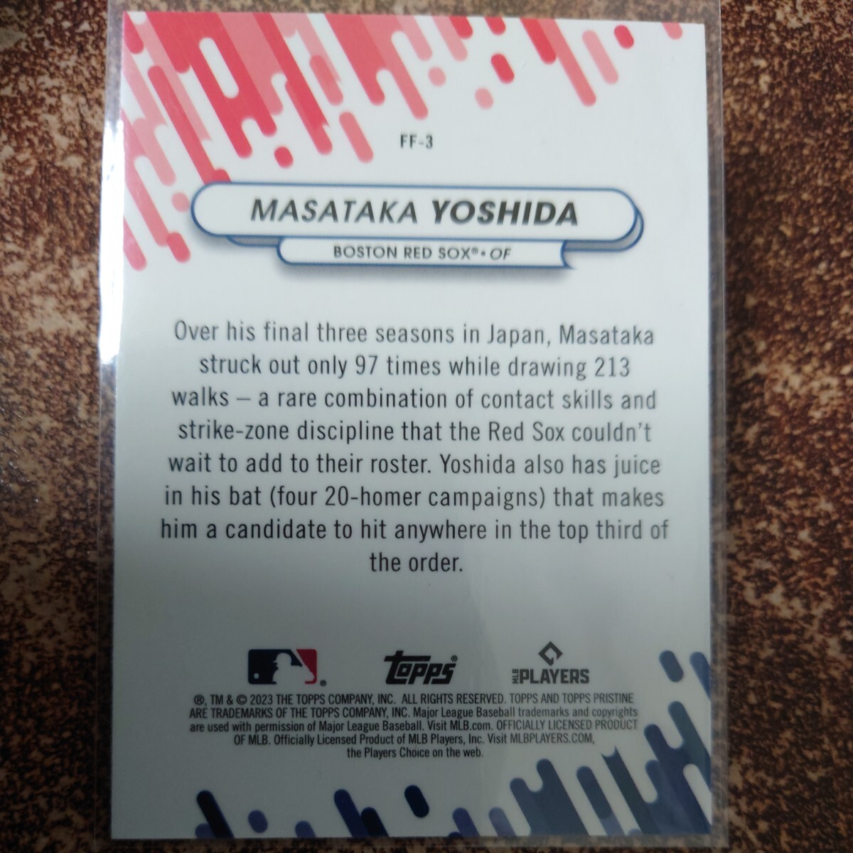 【インサート】MLB 2023 Topps〈吉田正尚 MASATAKA YOSHIDA〉RC ルーキー pristine ボストン・レッドソックスの画像2