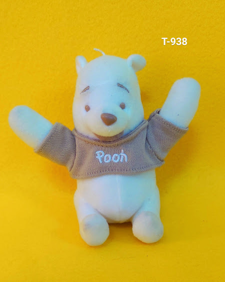 《中古》　Pooh くまのプーさん　ぬいぐるみ　キーホルダー　キャラクター　ボールチェーンなし　ミニサイズ　オフホワイト_画像1