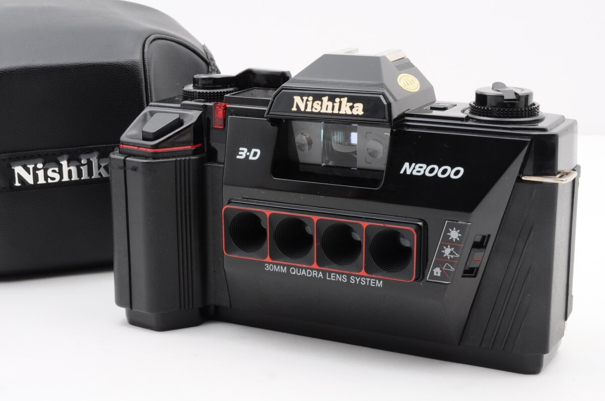 Nishika ニシカ 3D N8000 30mm 4眼 カメラ ケース付 立体写真 3-D コンパクトカメラ フィルムカメラ QUADRA LENS SYSTEM RL-381N/105_画像1