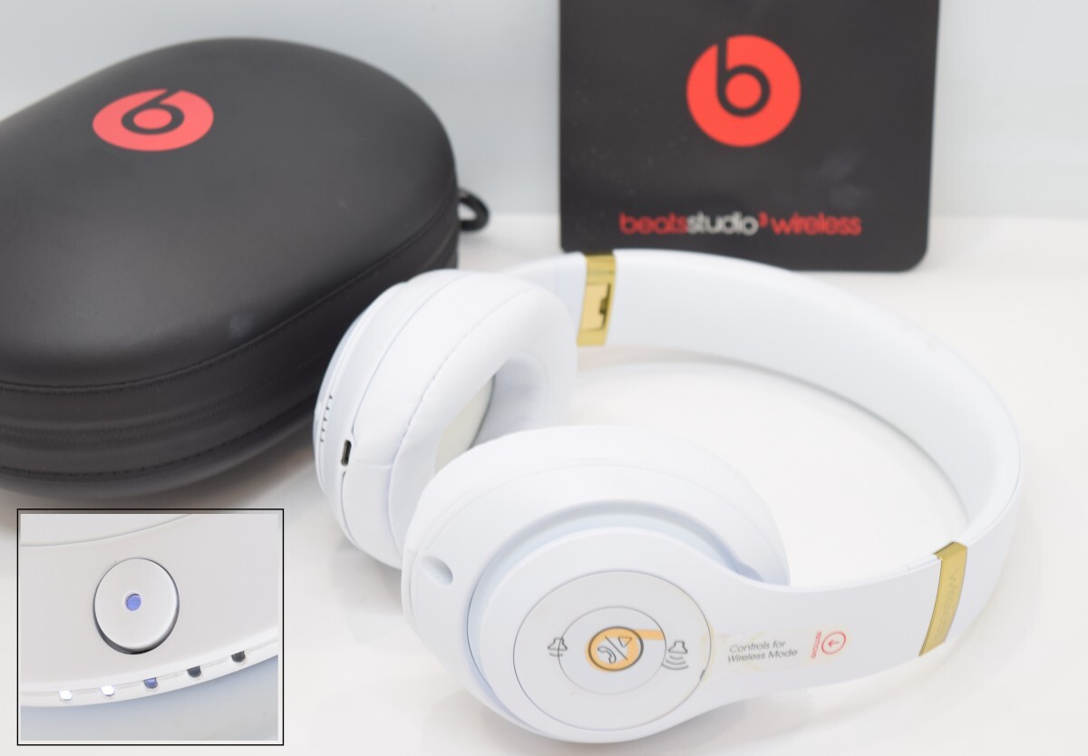 beats ビーツ studio3 ヘッドフォン wireless ワイヤレス ケース 取説付 動作品 Bluetooth ホワイト ゴールド ヘッドホン RL-186M/000の画像1